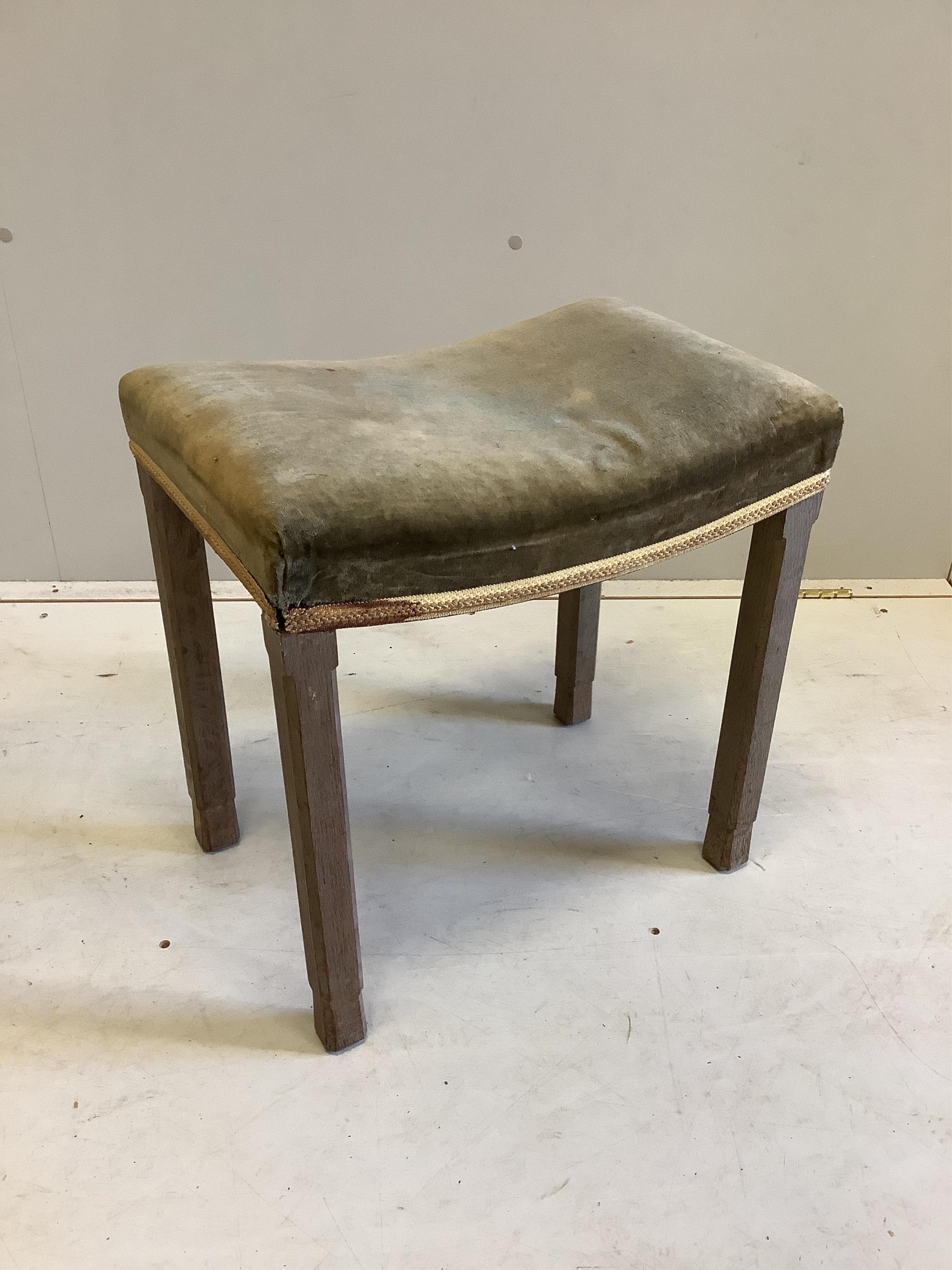 A George VI coronation stool, width 47cm, depth 31cm, height 49cm. Condition - fair